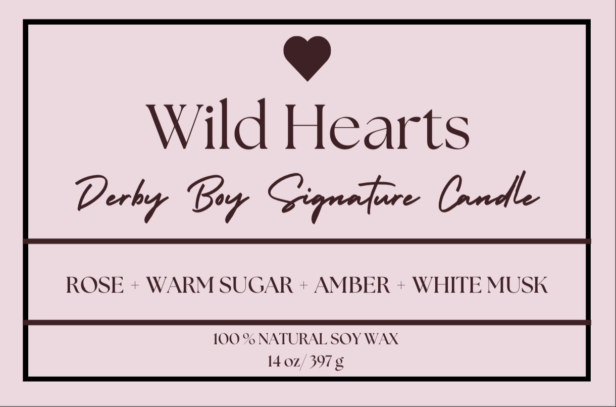 Derby Boy Wild Hearts Candle