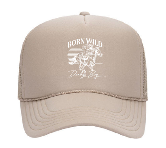 Born Wild Trucker Hat (Khaki)